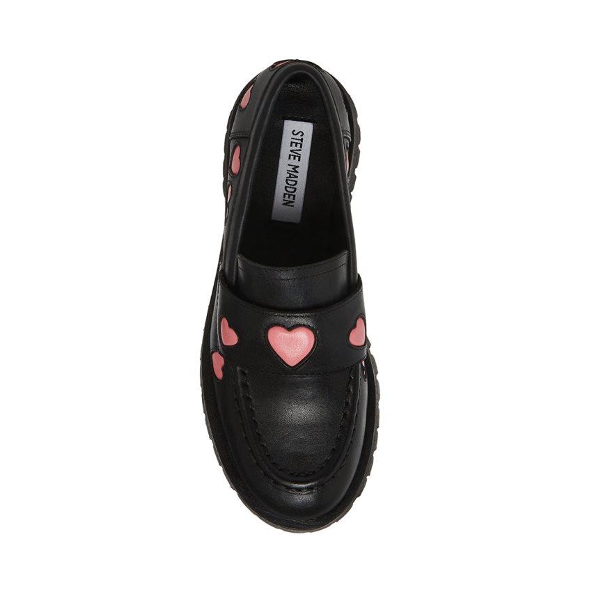 Loafers Steve Madden Lawrence-h Cuero Mujer Negras | ES FP9ES8